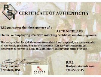 JACK NICKLAUS SIGNED PHOTO