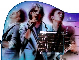 Jonas Brothers Autographed Signed Cool Airbrush Guitar & Proof