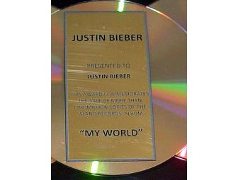 Justin Bieber multi-Platinum Gold Record Award non-RIAA My World