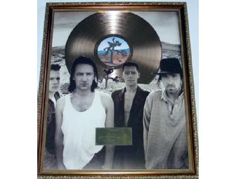 U2 Bono plus Joshua Tree Gold Record Display non-Riaa LP cd