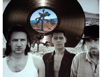U2 Bono plus Joshua Tree Gold Record Display non-Riaa LP cd