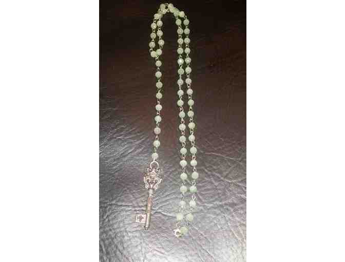 Chalcedony Rosary Key Necklace