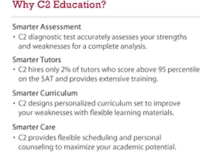 C2 Education SAT/ACT tutoring & Burger Lounge $20
