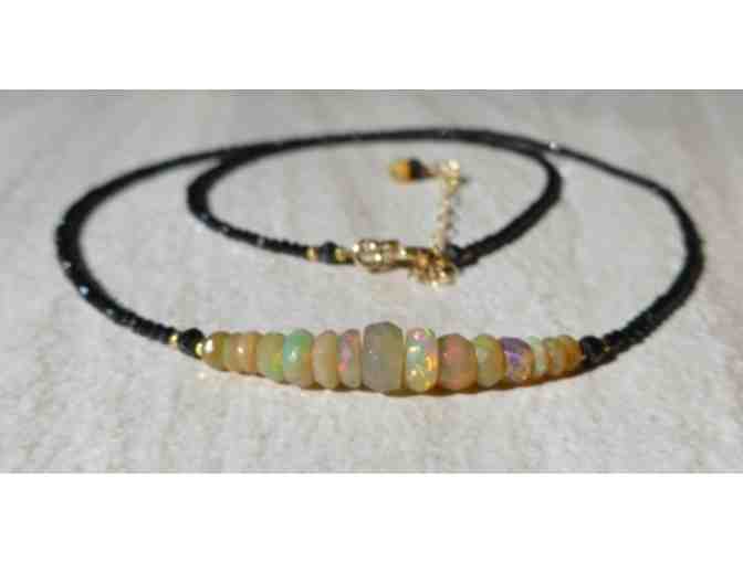 Ethiopian Opal with Black Spinel Necklace