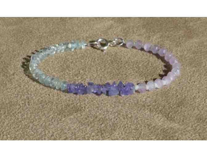 Aquamarine and Tanzanite Gemstone Bracelet