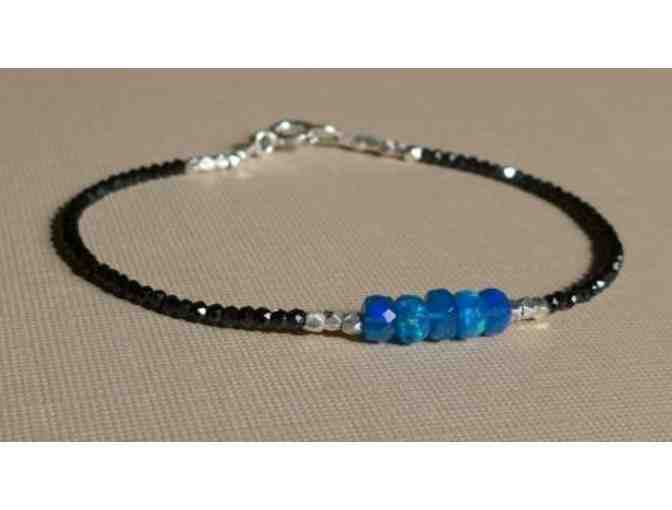 Blue Opal and Black Spinel Bracelet/Anklet