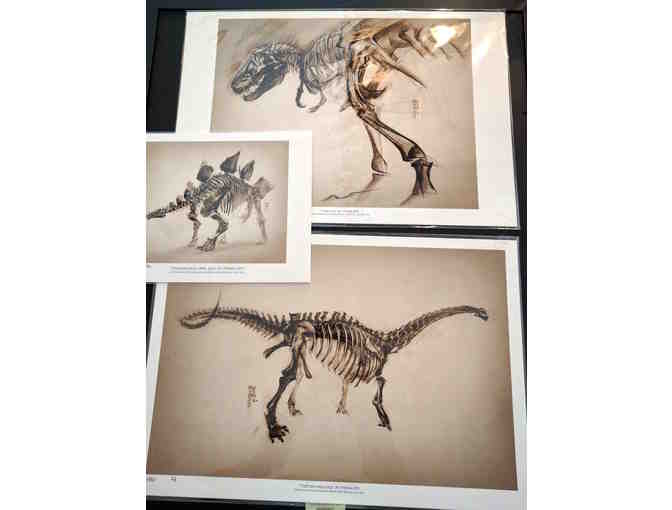 3 Fine Art Prints - T-Rex, Stegosauraus, Mamenchisauraus - Photo 1