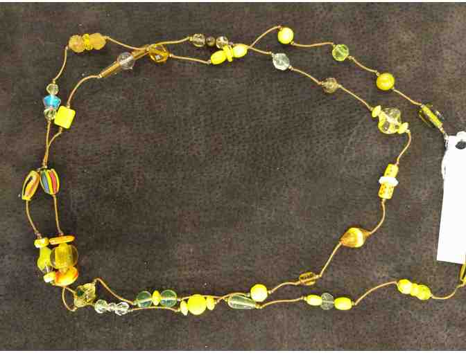 Necklace of Yellow Vintage Beads 46' Long