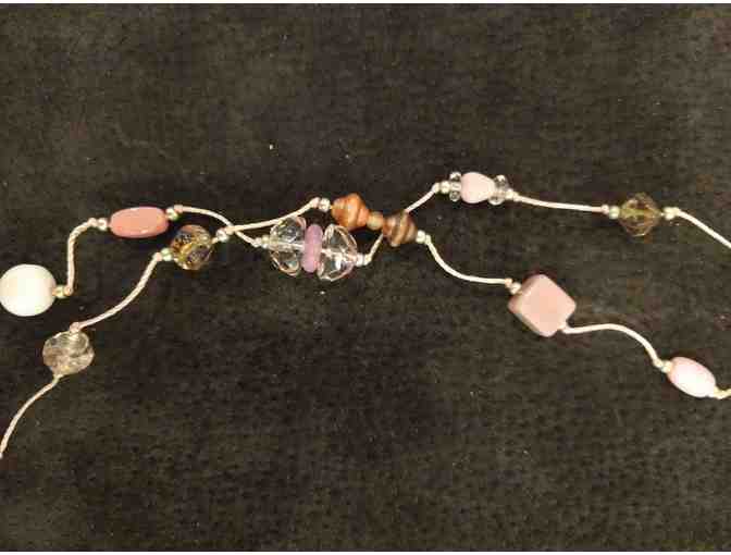 Necklace of Small Pink Vintage Beads 48' long