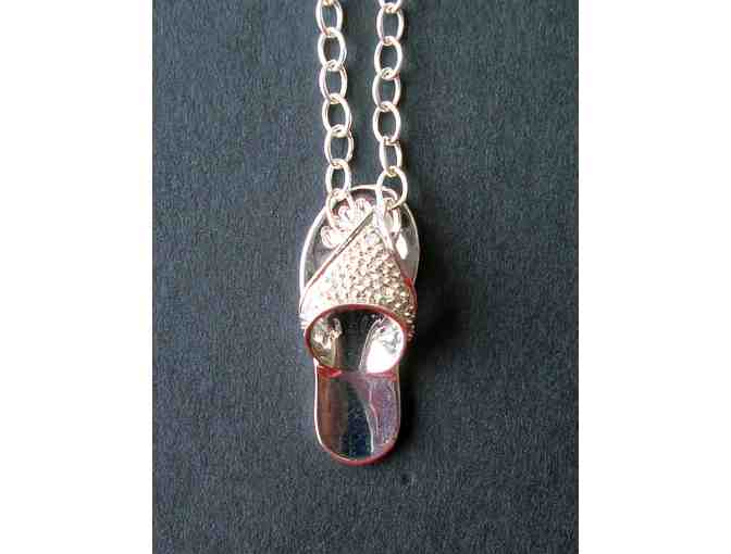 Sterling Silver Sandal Pendant Necklace -- New