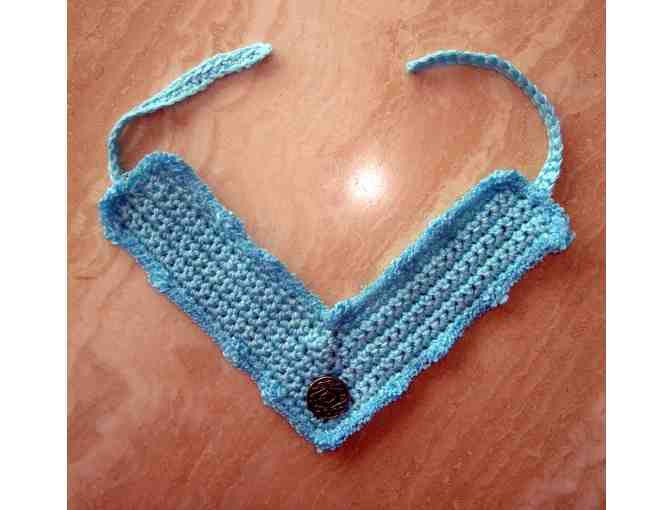 Aqua Pappy Collar -- Hand Crocheted