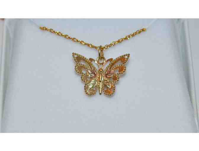Lovely Gold Butterfly Pendant Necklace by Black Hills Gold Jewelry