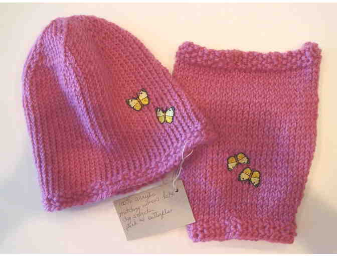 Pink Matching Human Hat & Dog Sweater -- Hand Knit