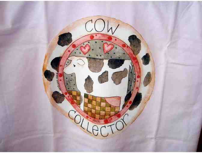 Pink Cartoon Cow Tee Shirt -- Ladies Large -- New