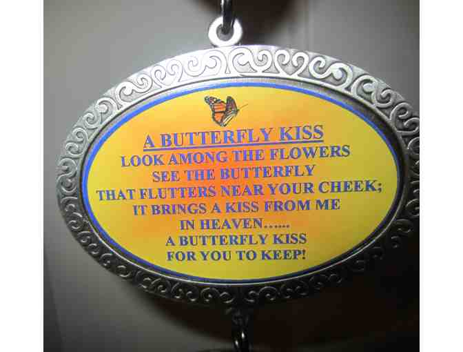 A Butterfly Kiss Pewter Wind Chime  Beautiful Memorial... Beautiful Sound