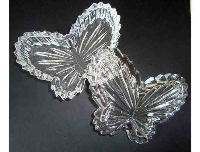 Butterfly Cut Glass Trinket Box -- Pre-Owned