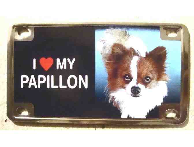 'I Love My Papillon' License Plate Style Magnet -- New