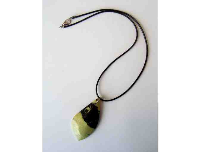Natural African Yellow Free-form Stone Pendant -- New no tags