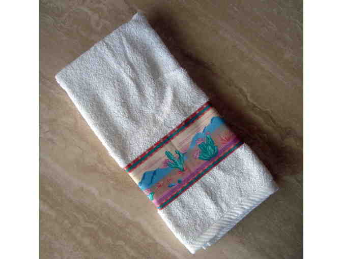 Handmade Terrycloth Towel With Southwest Desert Theme -- New