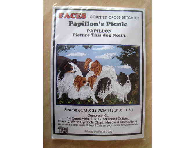 'Papillon's Picnic' Counted Cross Stitch Kit -- New