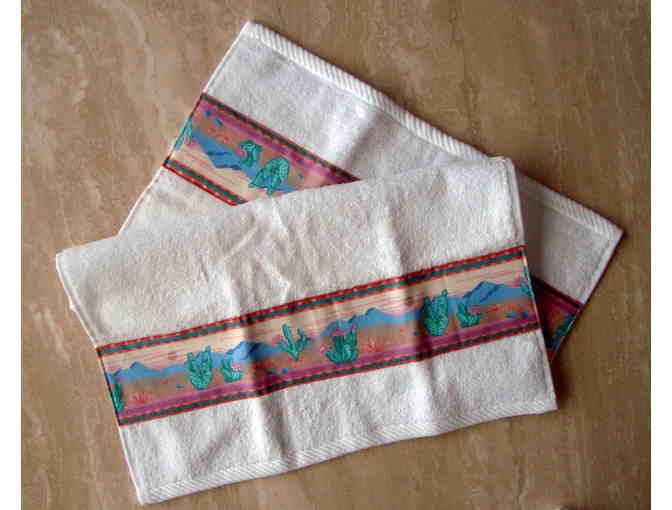 Handmade Terrycloth Towel With Southwest Desert Theme -- New