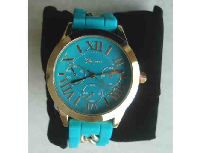 Turquoise Color Watch by Geneva -- New