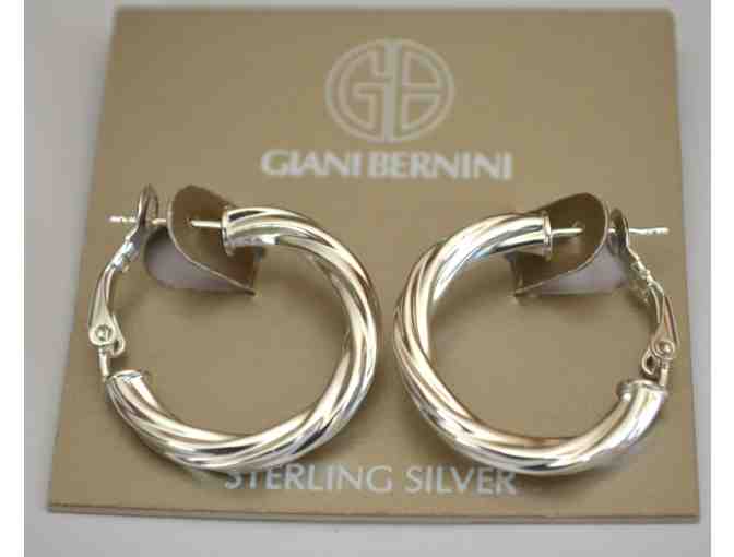 Sterling Silver Twisted Hoop Earrings by Giani Bernini -- New