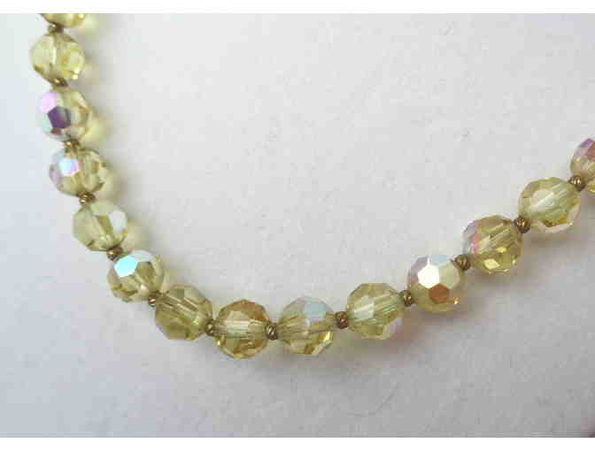 Yellow Crystal Necklace -- Vintage