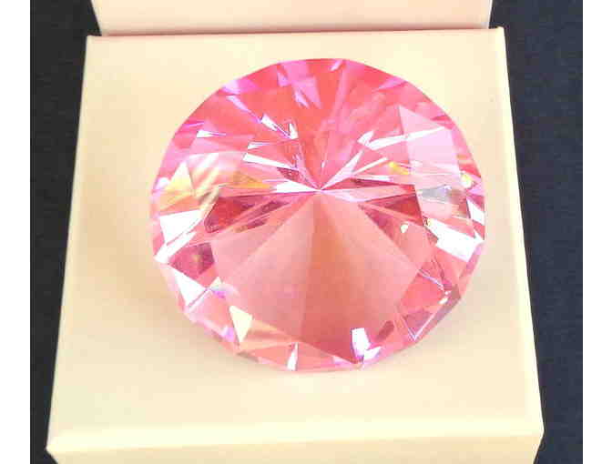 Pink Glass Paperweight -- New