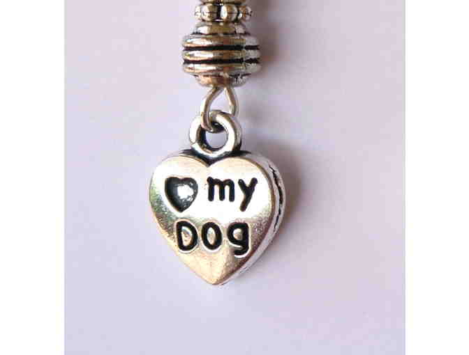 Hand-Crafted 'Love My Dog' Earrings -- New