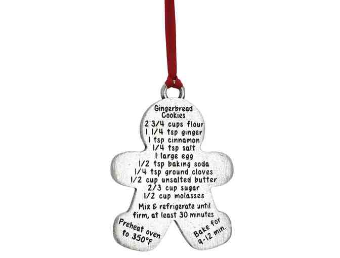Holiday Treats Pewter Recipe Gingerbread Man Ornament -- New