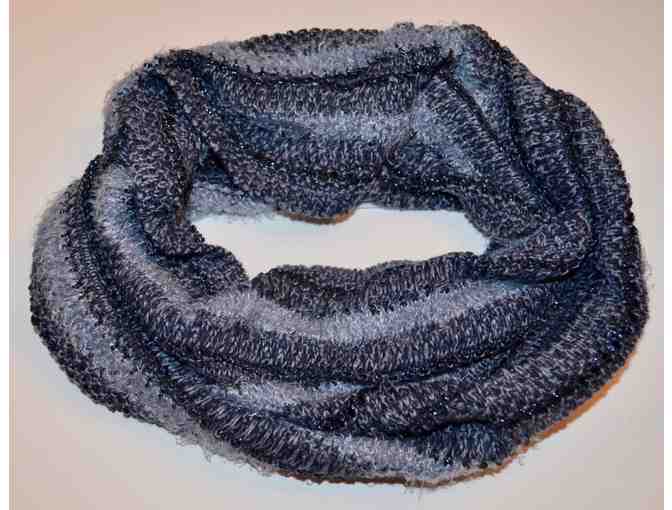 Shades of Blue Collection 18 Textured Stripe Cowl Scarf -- New