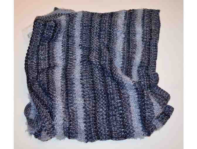 Shades of Blue Collection 18 Textured Stripe Cowl Scarf -- New