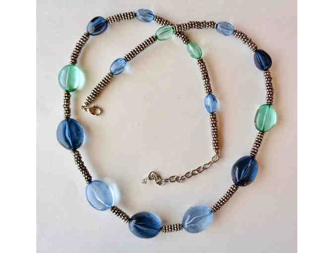 Blue Acrylic Stone Necklace -- Pre-Owned