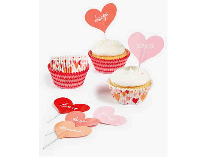 Set of 48 Heart Cupcake Liners & Toppers -- New