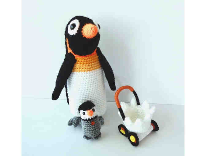 Hand-Crocheted Amigurumi 'Penguin & Baby' -- New