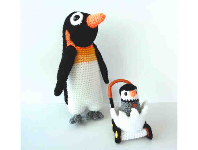 Hand-Crocheted Amigurumi 'Penguin & Baby' -- New