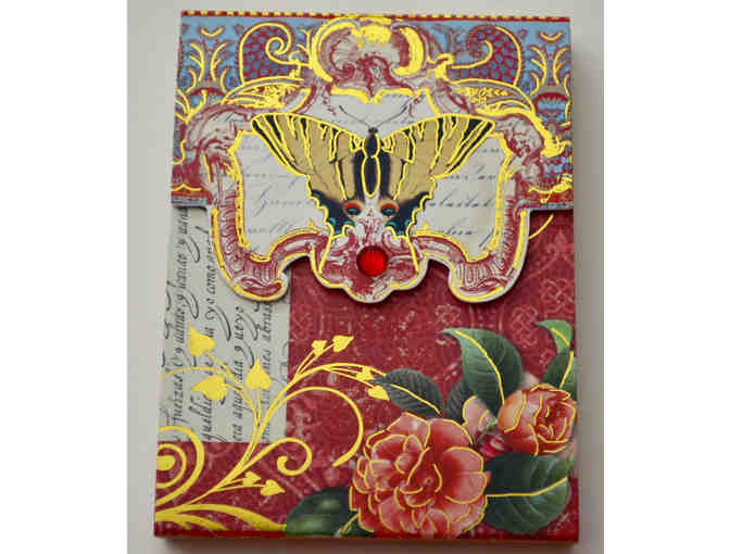 Colorful Flower & Butterfly Notepad -- New