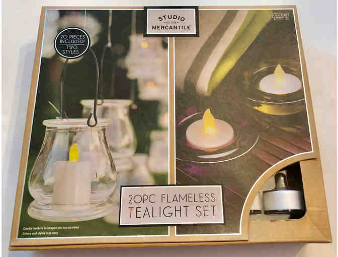 20-Pc. Flameless LED Tealight Candles Set -- New