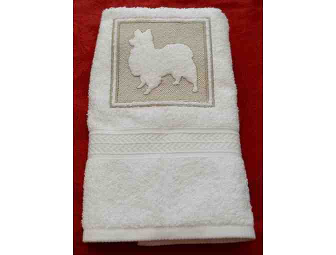 Adorable Papillon Embossed Design on Hand Towel -- New
