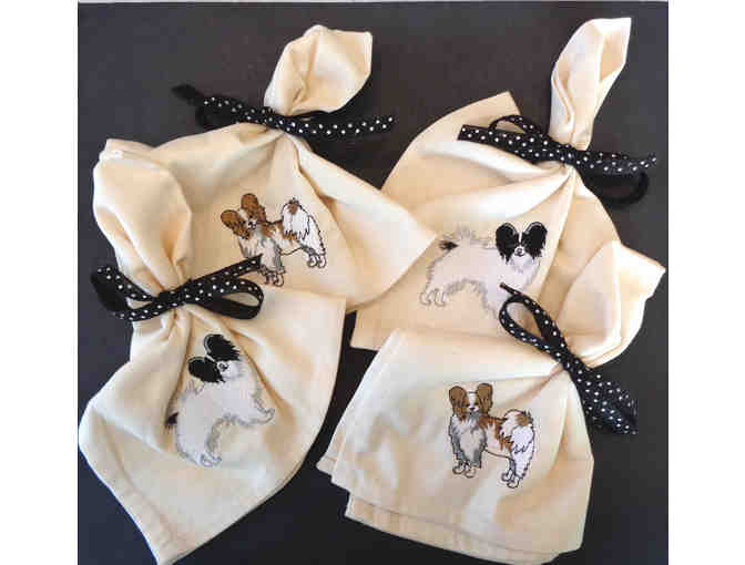 Hand-Crafted Cream Papillon Napkins -- Set of 4 -- New
