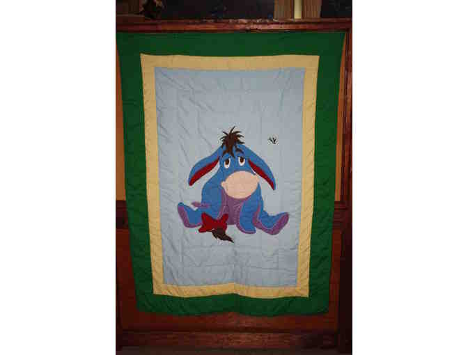 Hand-Quilted Eeyore Baby/Lap Quilt New