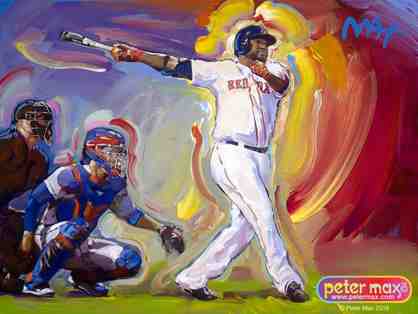 Limited Edition Final Season Peter Max Lithograph Painting of David Ortiz. Signed by David