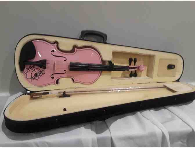 Dolly Parton Signed Pink Fiddle, Case & Bow