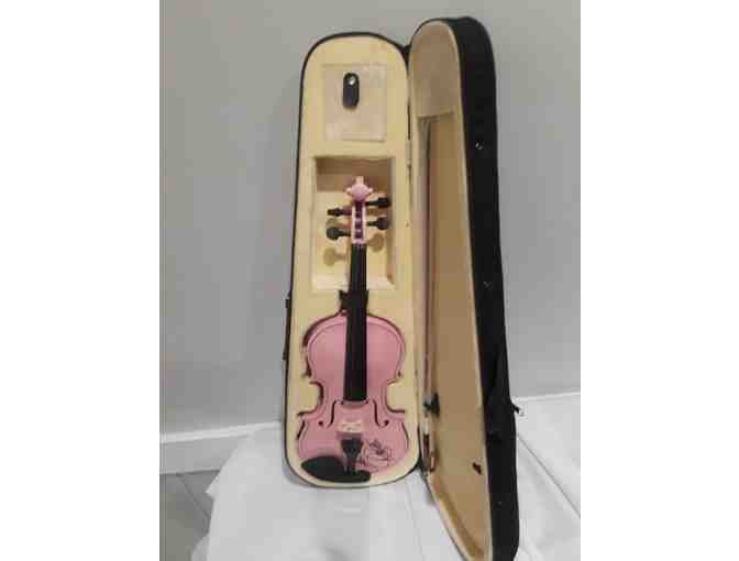 Dolly Parton Signed Pink Fiddle, Case & Bow