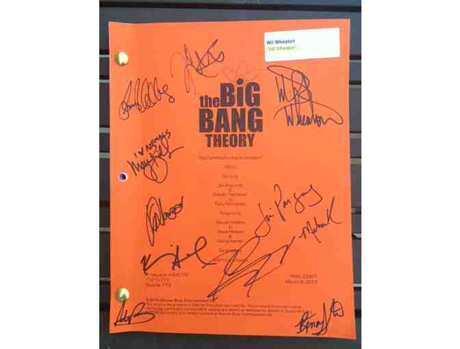 Autographed Big Bang Theory Script & Cast Photo