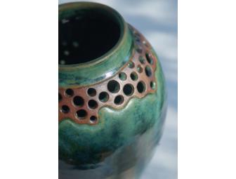Green Stoneware Vase by Jane Hendley