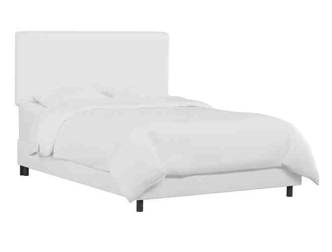 Bed Frame - White Leather by Prince's Furniture