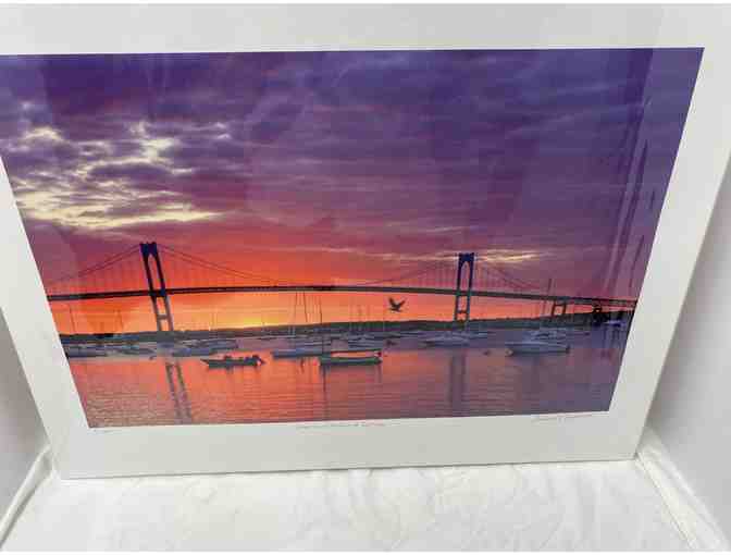 22x17 Print of Richard Benjamin's 'Newport Bridge at Sunrise' https://americanpicturefram