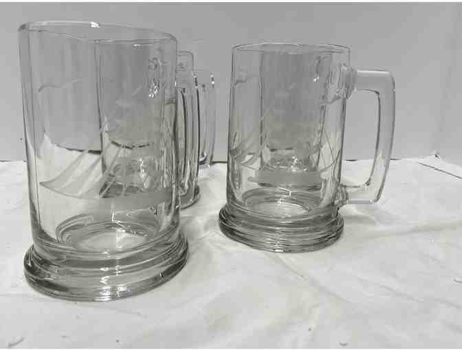 Etched Glass Beer Mugs-Set of 4 - Photo 2
